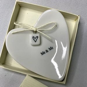 Mr. and Mr. Trinket Dish 3 3/4 x 3 in.